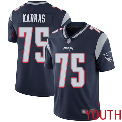 New England Patriots Football 75 Vapor Untouchable Limited Navy Blue Youth Ted Karras Home NFL Jersey